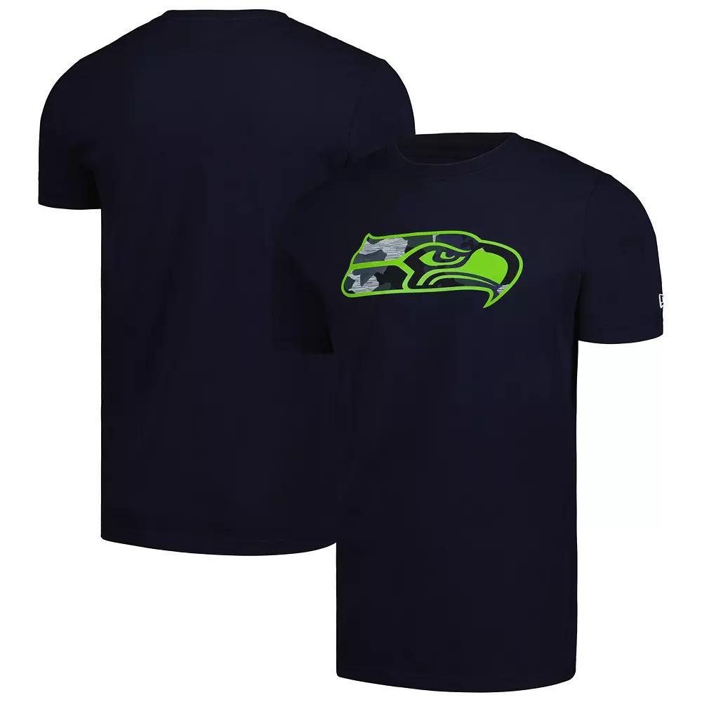 Men's New Era College Navy Seattle Seahawks Camo Logo T-Shirt,  Product Image
