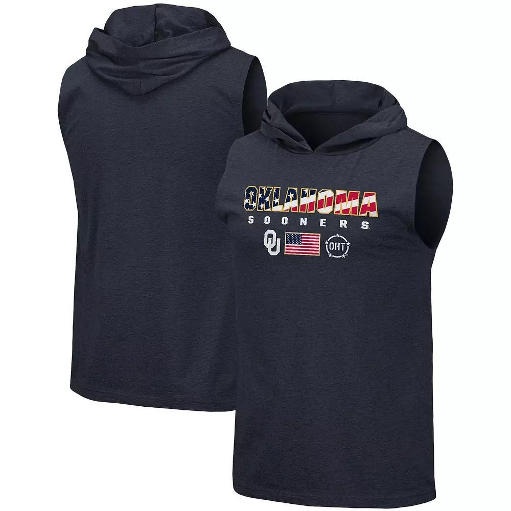 Men's Colosseum Navy Oklahoma Sooners OHT Military Appreciation Americana Hoodie Sleeveless T-Shirt, Size: Large, Blue Product Image