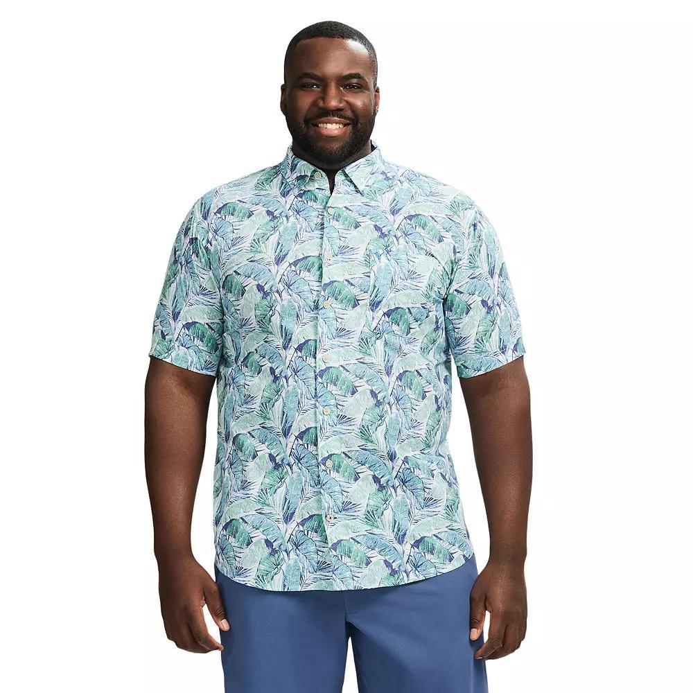 Big & Tall IZOD Dockside Short Sleeve Chambray, Men's, Size: Large Tall, Wasabi Product Image