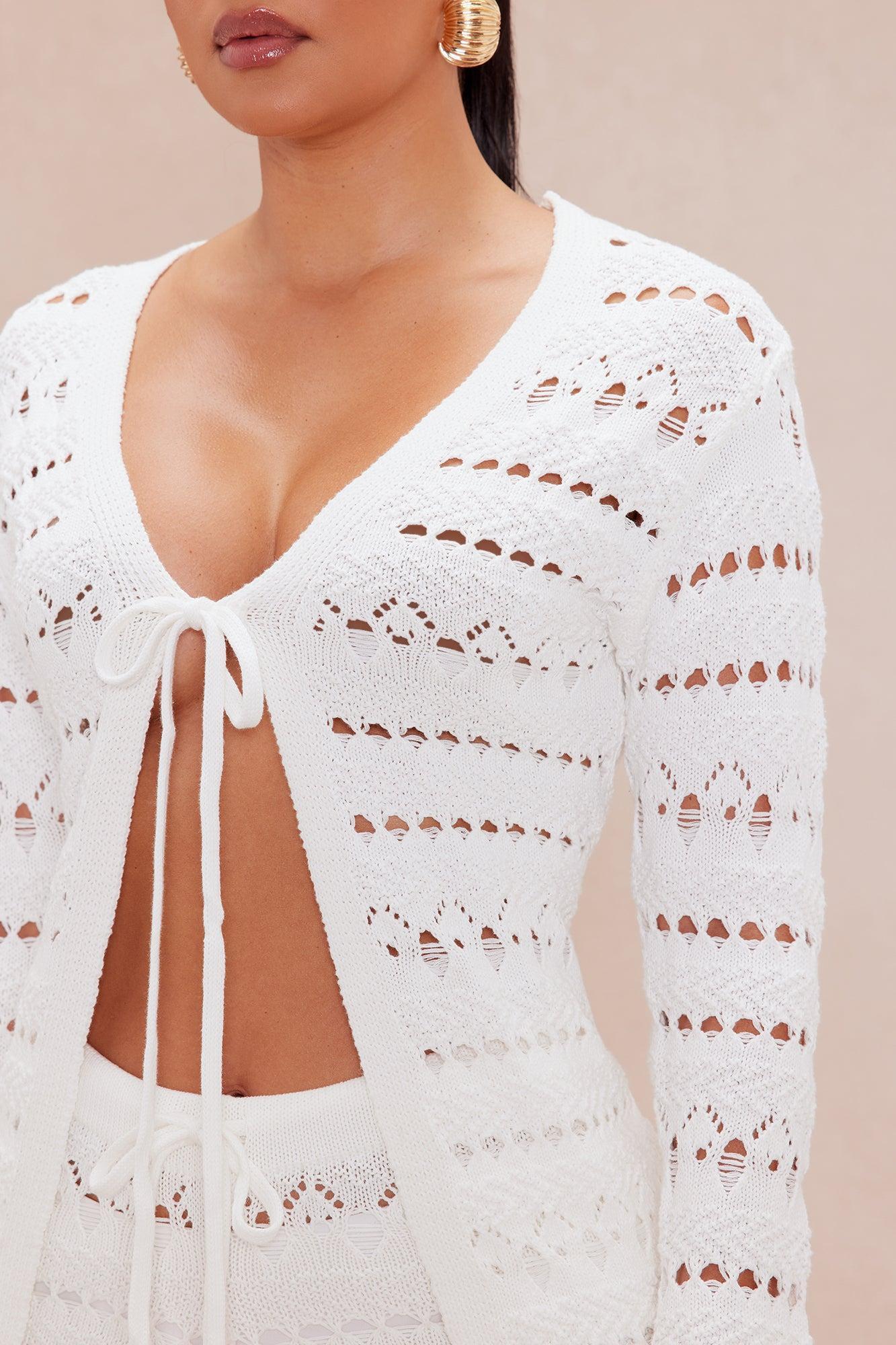 Al Mar Crochet Short Set - White Product Image