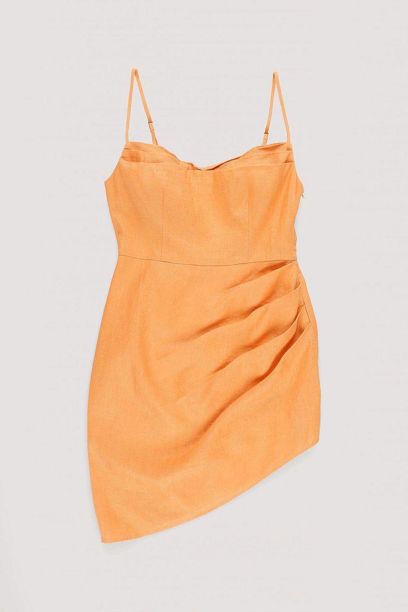 Overlap Waterfall Linen Dress Product Image