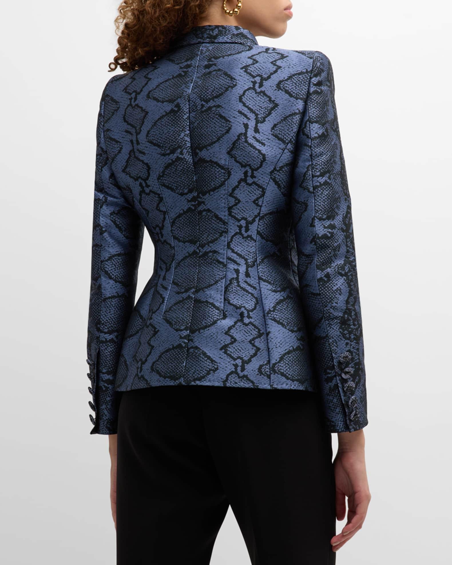 Snake Print Double-Breasted Jacket Product Image