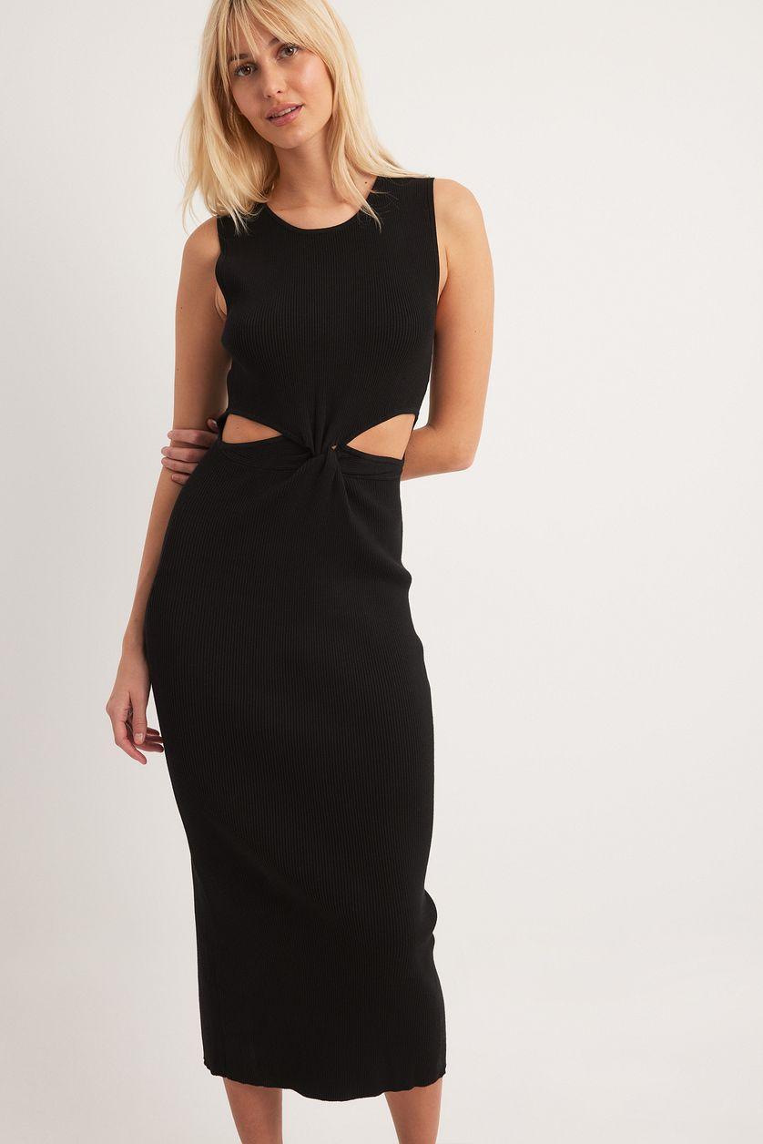 Knitted Cut Out Midi Dress Product Image