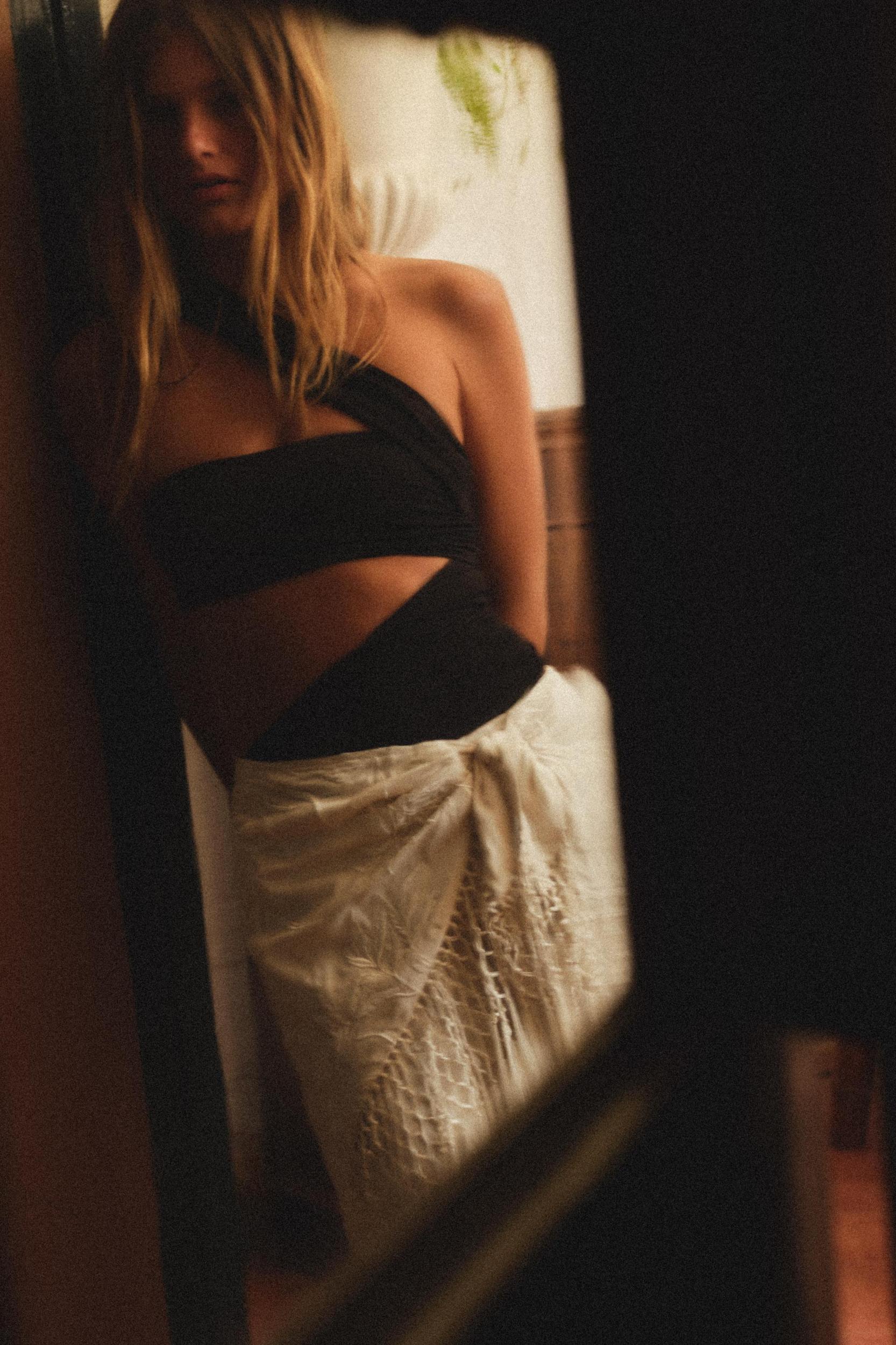 ASYMMETRIC CUT OUT POLYAMIDE BODYSUIT Product Image