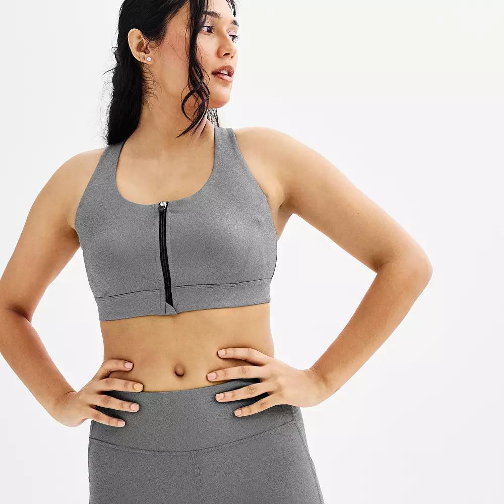 Women's Tek Gear® Ultrastretch Medium Support Zip Front Sports Bra,  Product Image