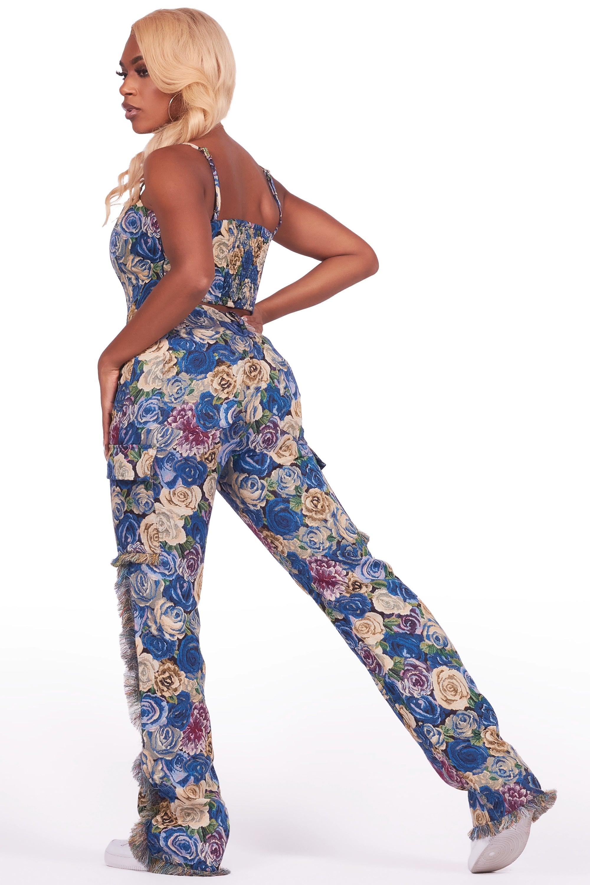 Darresha Blue Tapestry Corset Female Product Image