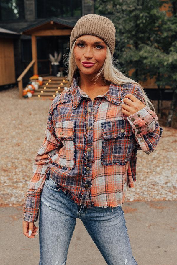 Autumn Vibes Plaid Button Up Product Image