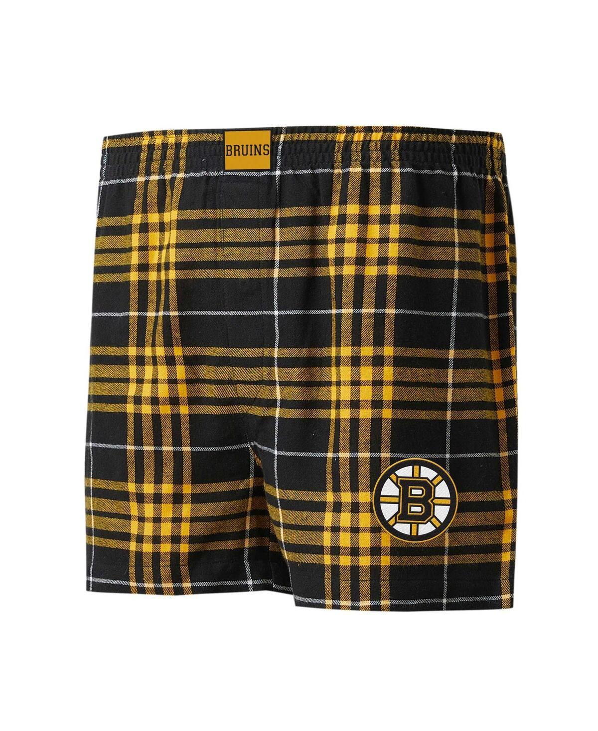 Mens Concepts Sport /Gold Boston Bruins Concord Flannel Boxers Product Image