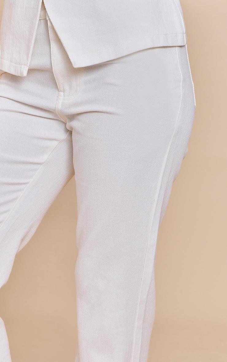 White Mid Waist Straight Leg Jeans Product Image