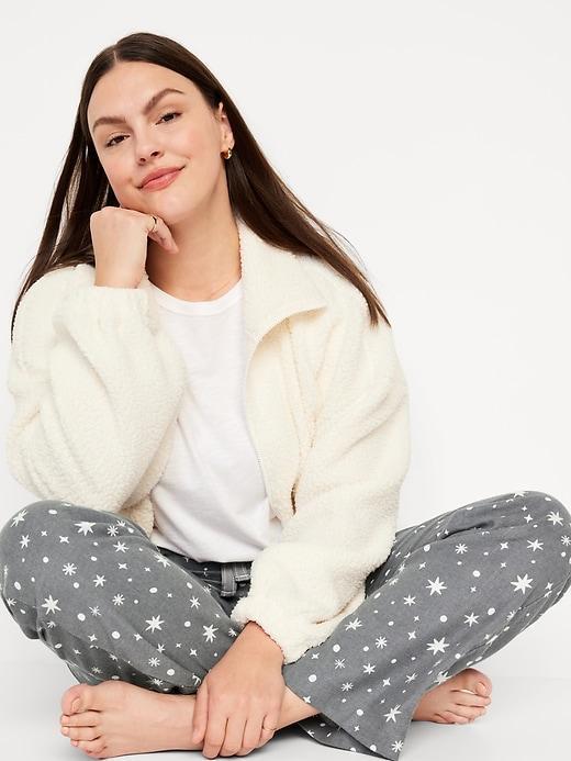 Mid-Rise Flannel Pajama Pants Product Image