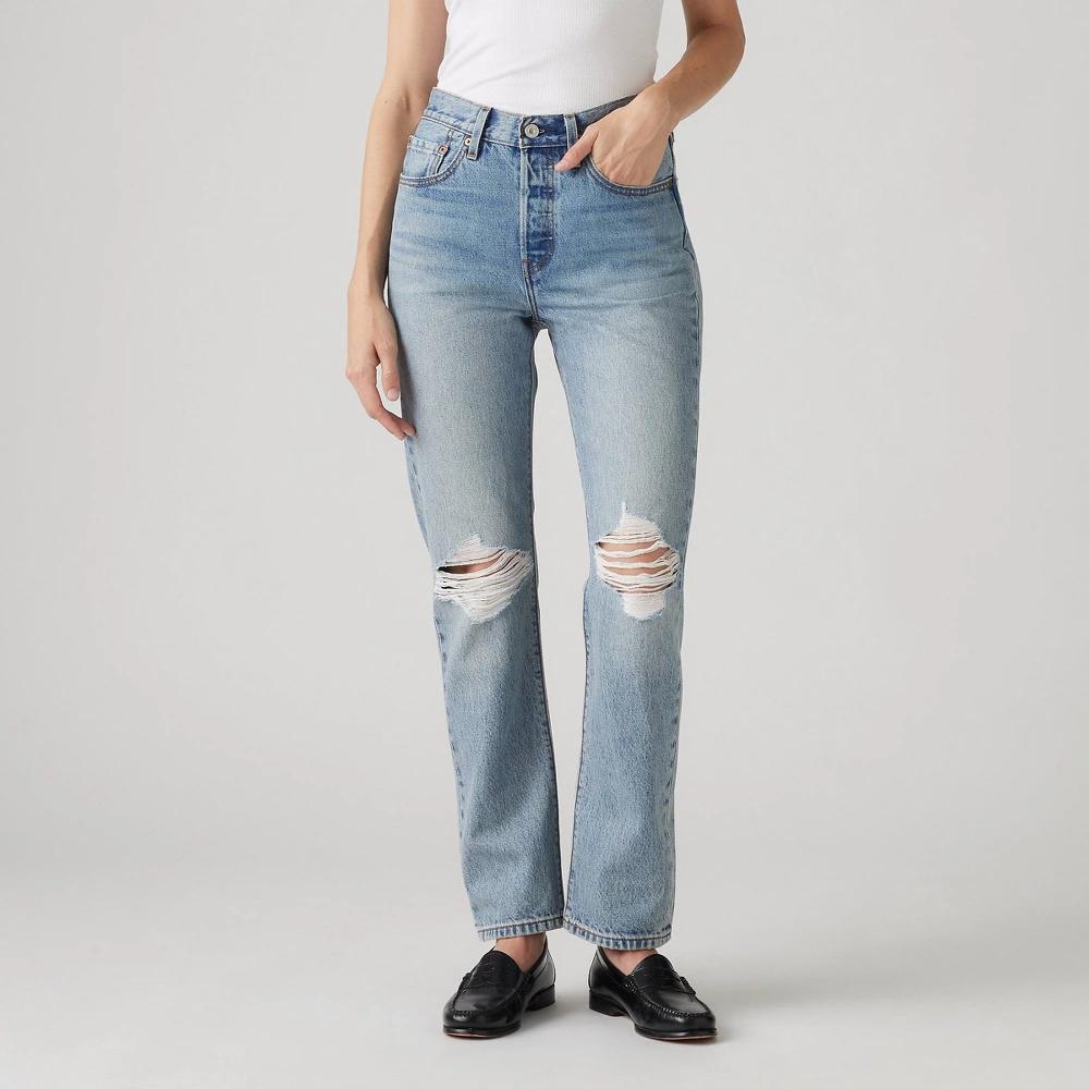 Levi's® Women's High-Rise 501® Jeans - Plan to Stay 32: Straight Fit, Denim, Fly Button Closure Product Image