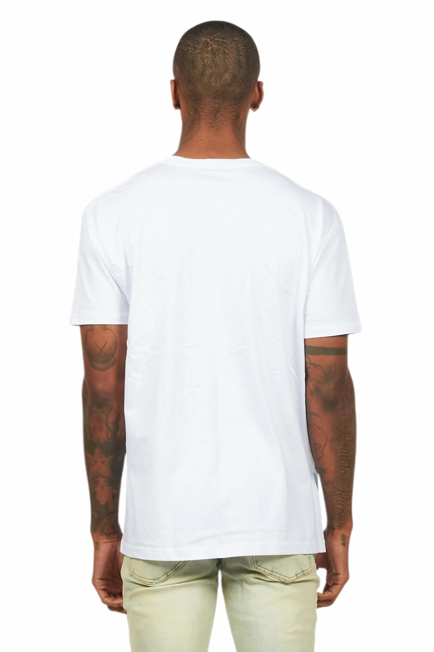 Balius White Oversized Graphic T-Shirt Male Product Image