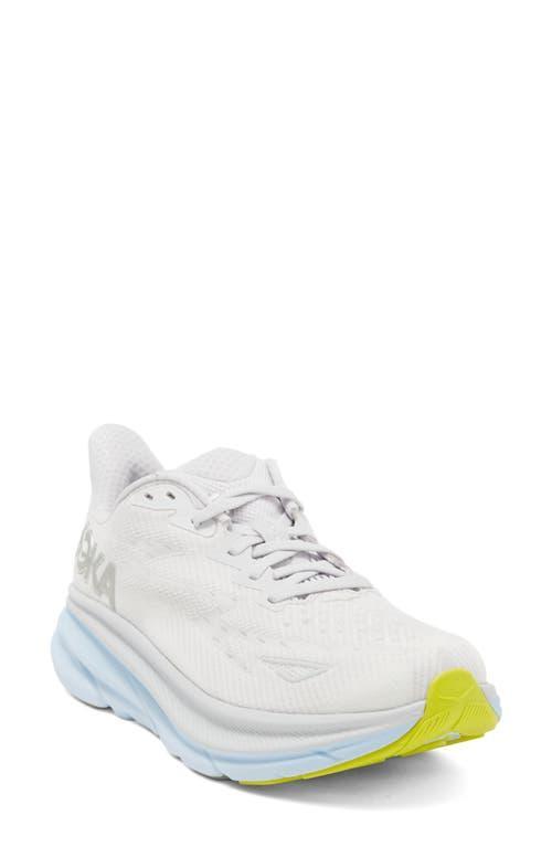 HOKA Womens HOKA Clifton 9 - Womens Running Shoes White/Lemonade Product Image