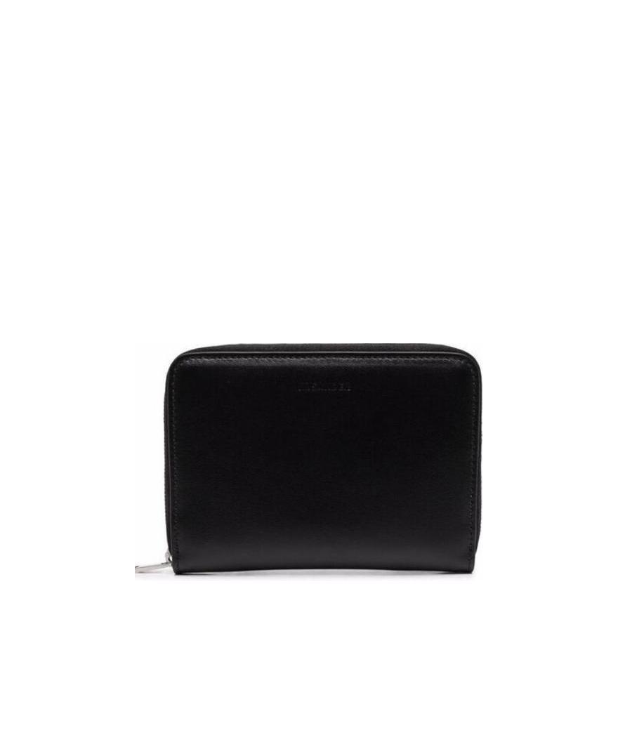 JIL SANDER Zip-around Leather Wallet In Black Product Image