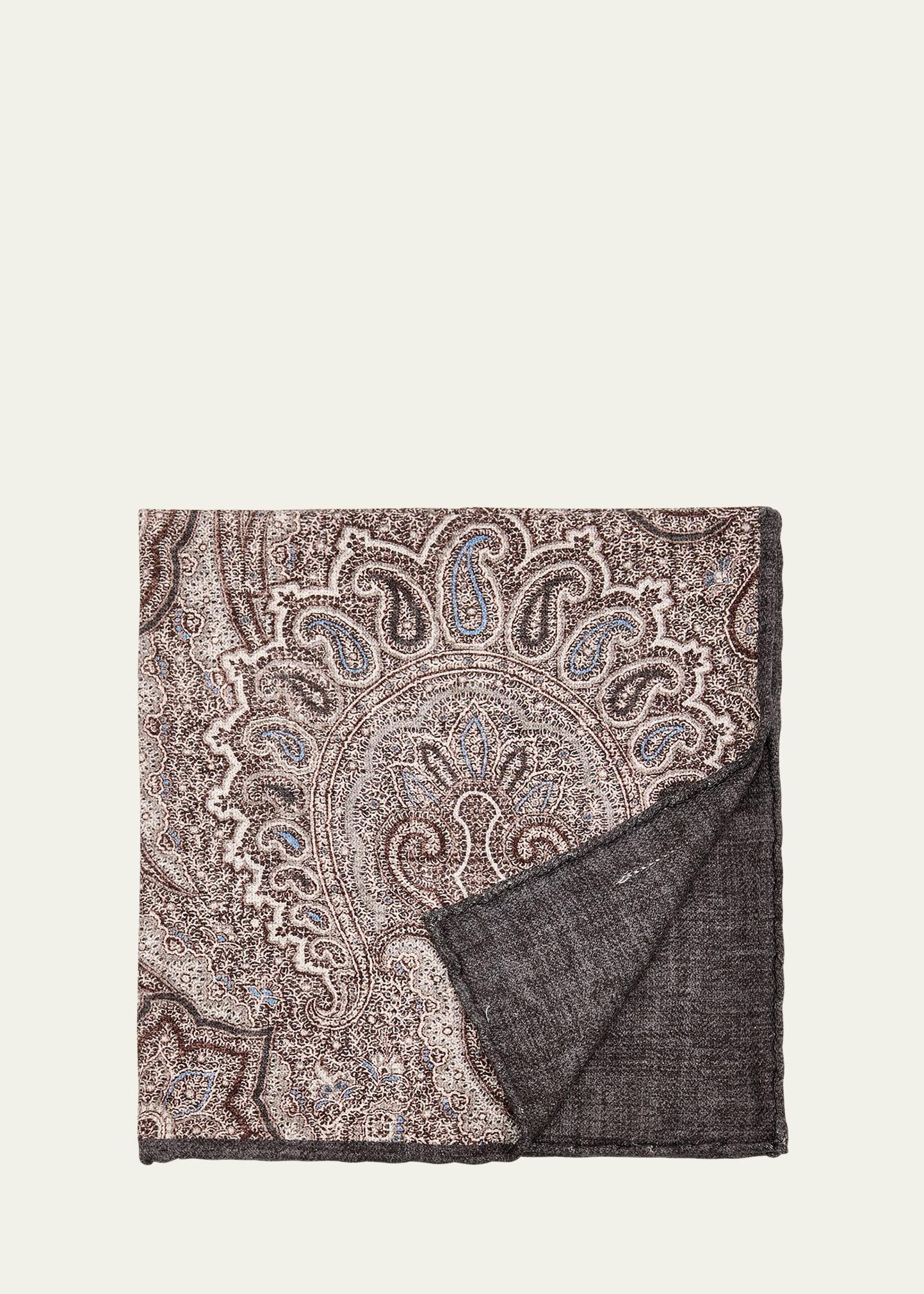 Men's Silk Paisley-Print Pocket Square Product Image