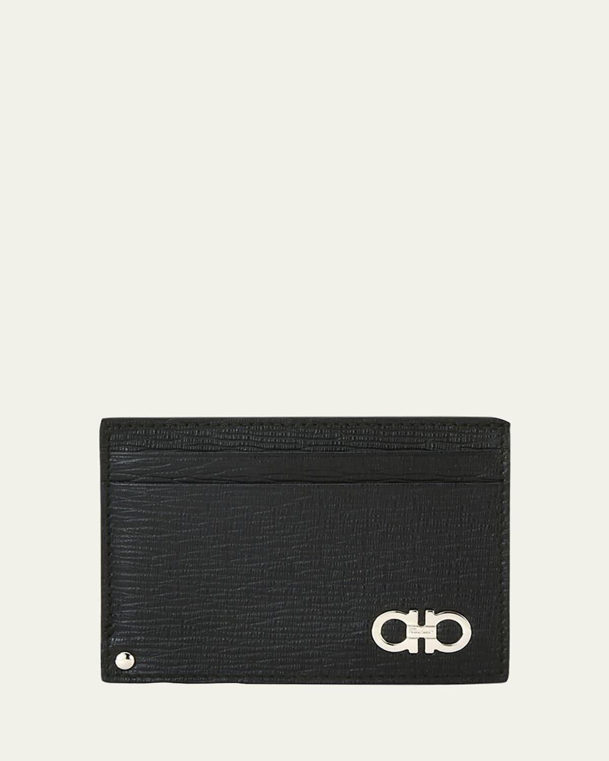 Mens Revival Gancini Leather Card Case with Flip-Out ID WindowRed Product Image