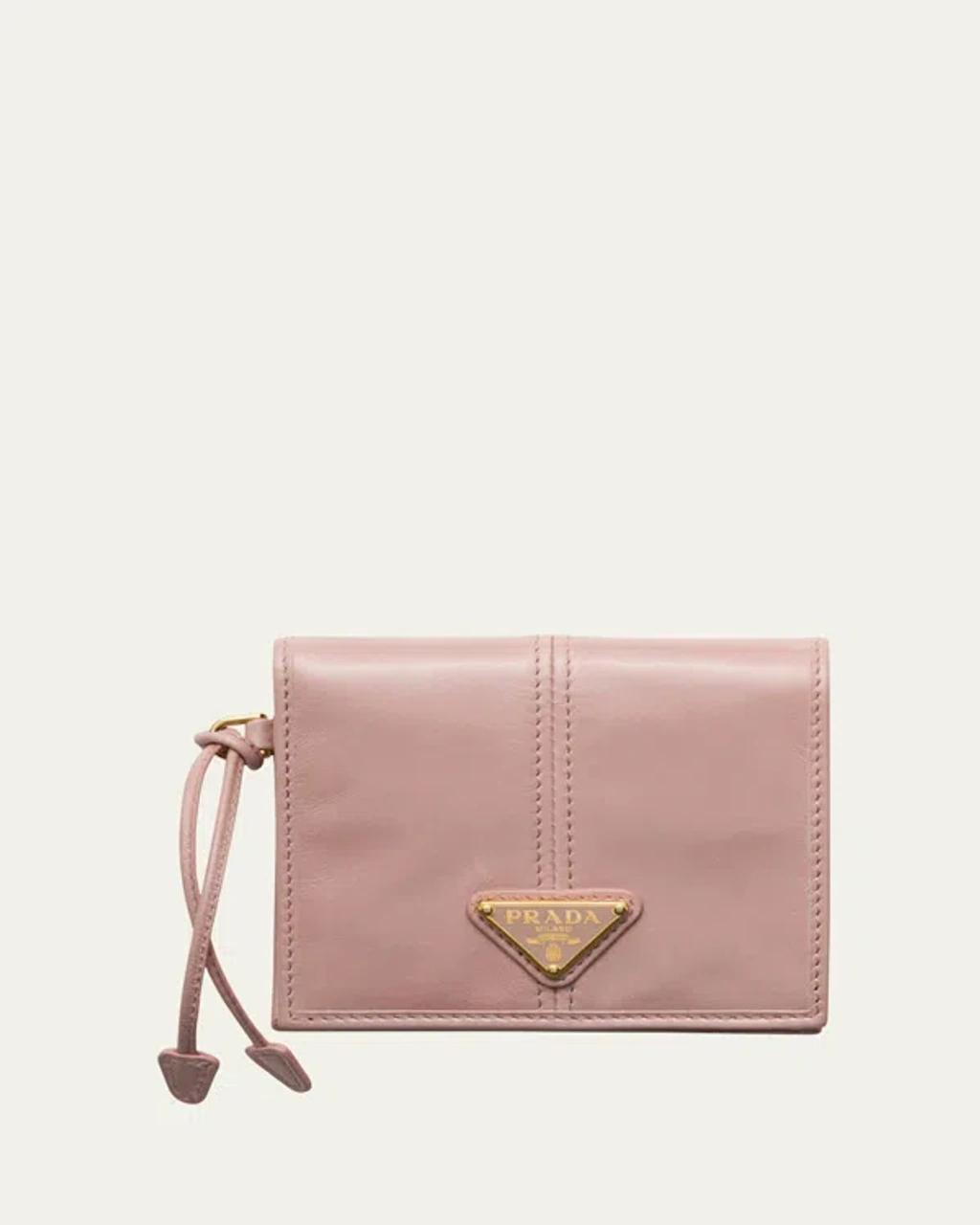 PRADA Small Leather Wallet In F010f Mughetto Product Image