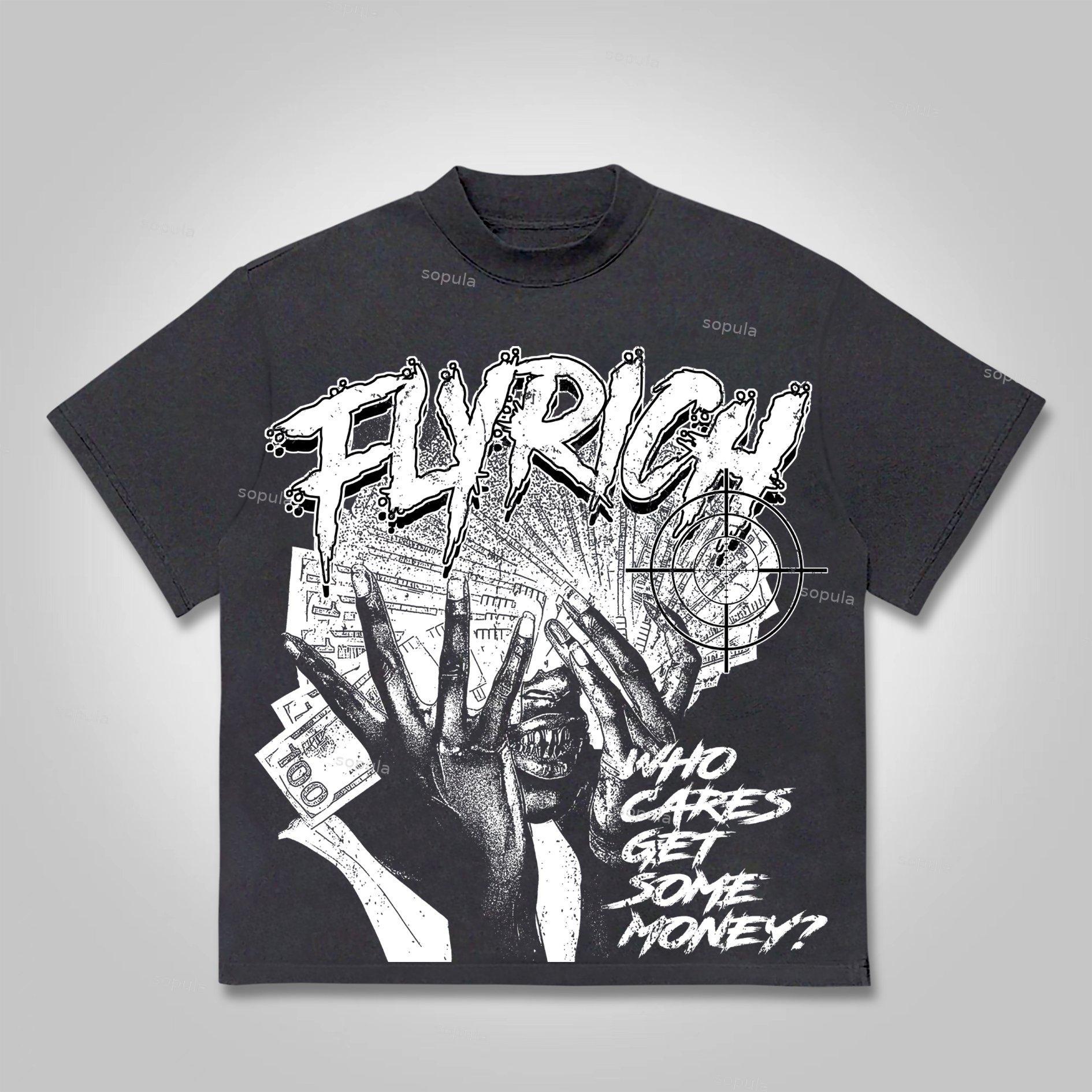 Sopula Fly Rich Get Some Money Graphic T-Shirt Product Image