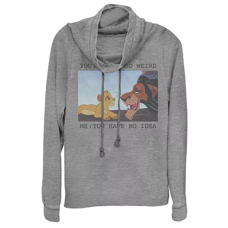 Disney's The Lion King Simba & Scar Meme Juniors' Cowlneck Graphic Lightweight Long Sleeve, Girl's,  Product Image
