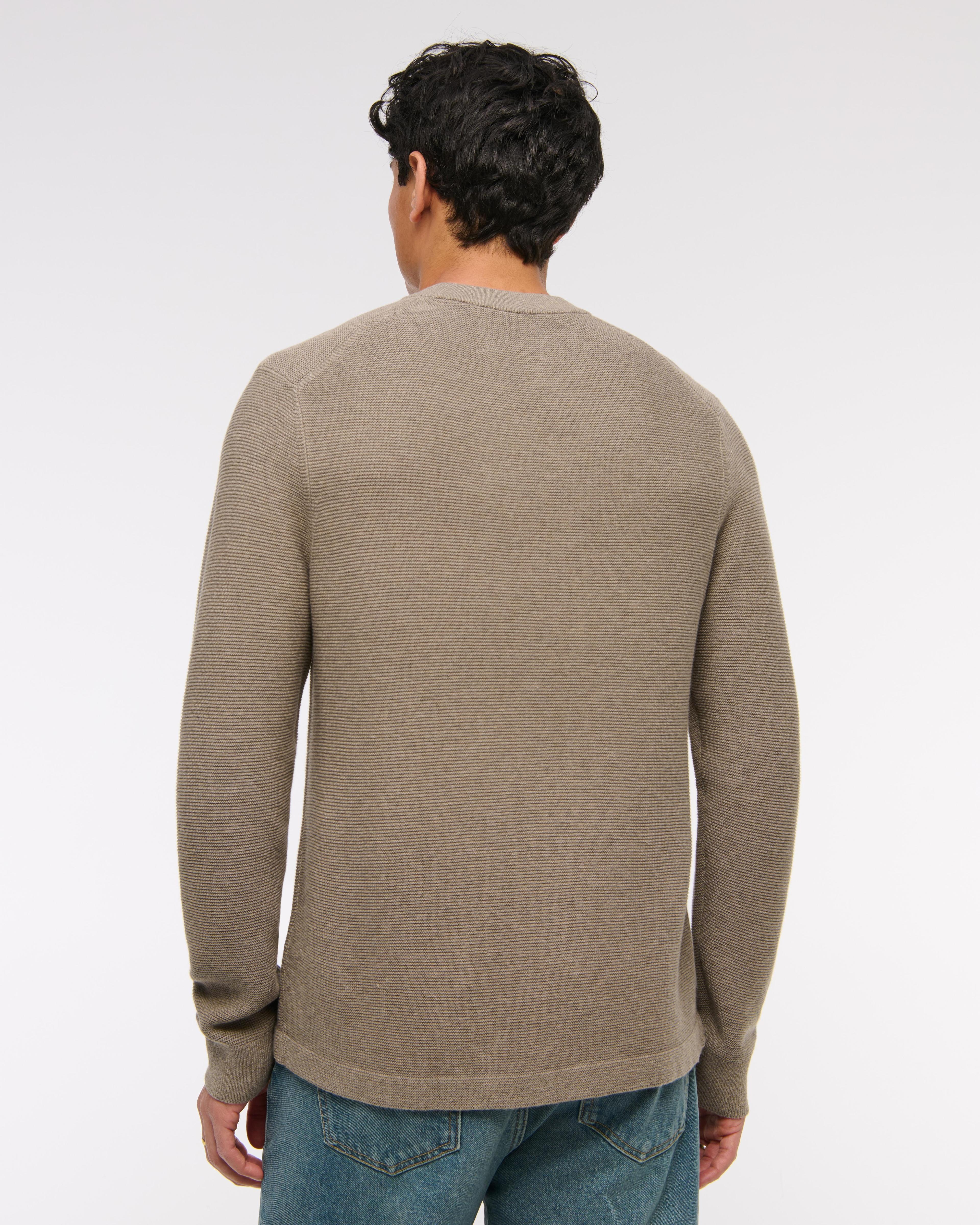 Pima Cotton Open-Hem Crew Sweater Product Image