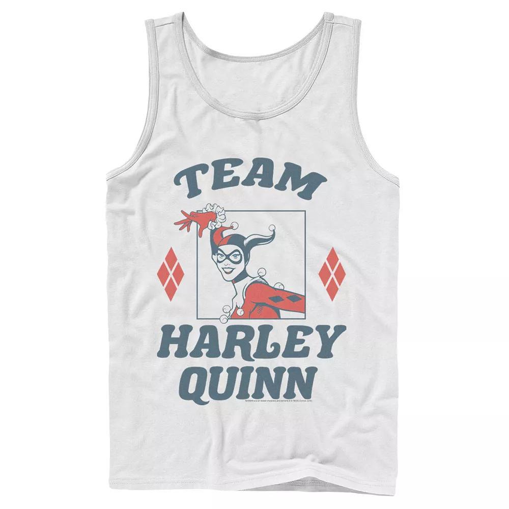 Men's Batman Team Harley Quinn Vintage Portrait Tank Top, Size: Large, Athletic Grey Product Image