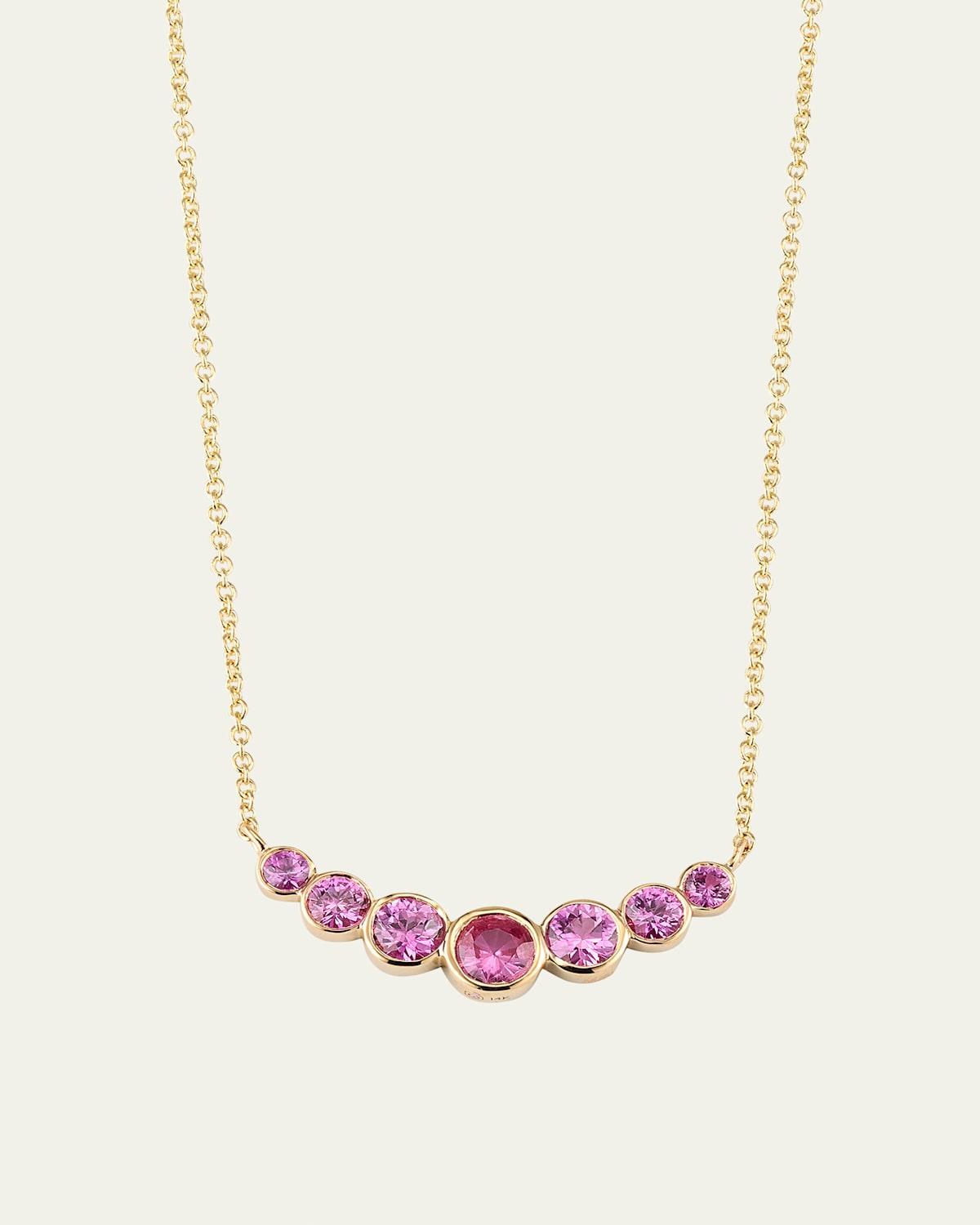 Womens Under The Sea 14K Yellow Gold & Pink Sapphire Bar Pendant Necklace Product Image