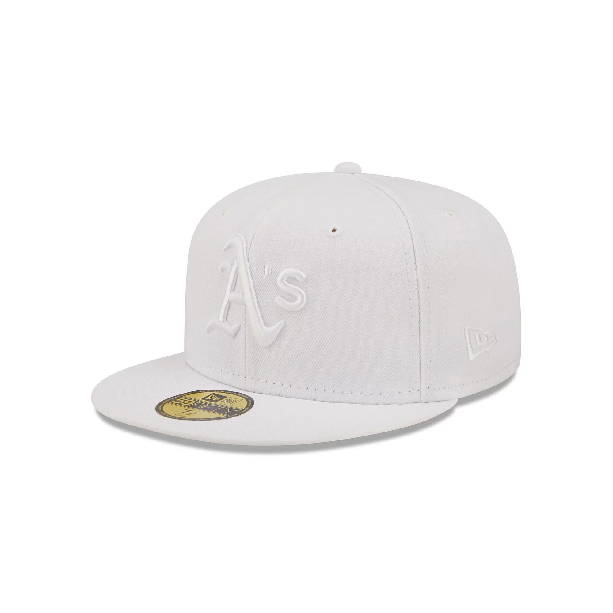 Men's New Era Oakland Athletics White on White 59FIFTY Fitted Hat,  Product Image