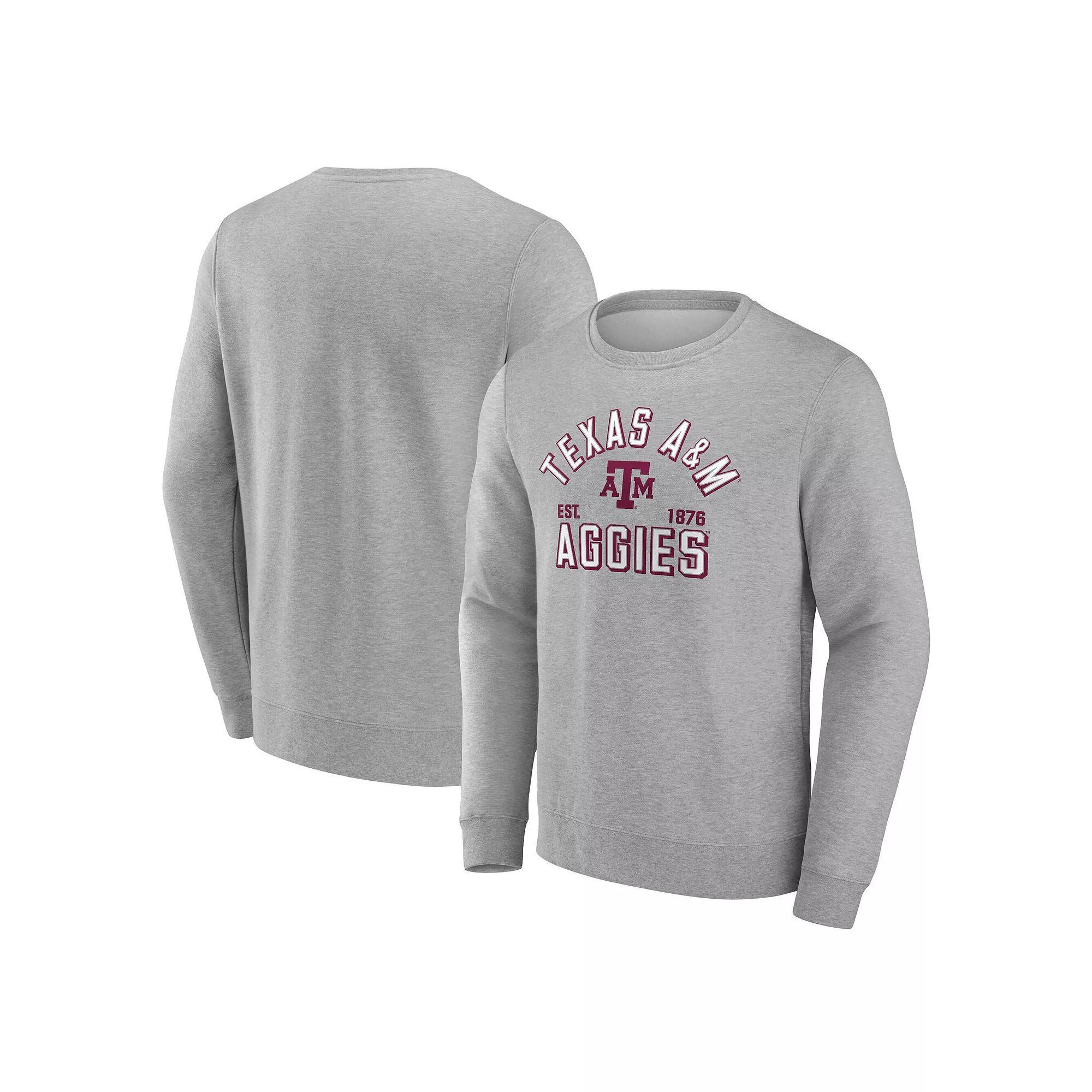 Men's Fanatics Gray Texas A&M Aggies Standard Division Fleece Pullover Sweatshirt, Size: Medium, Grey Product Image