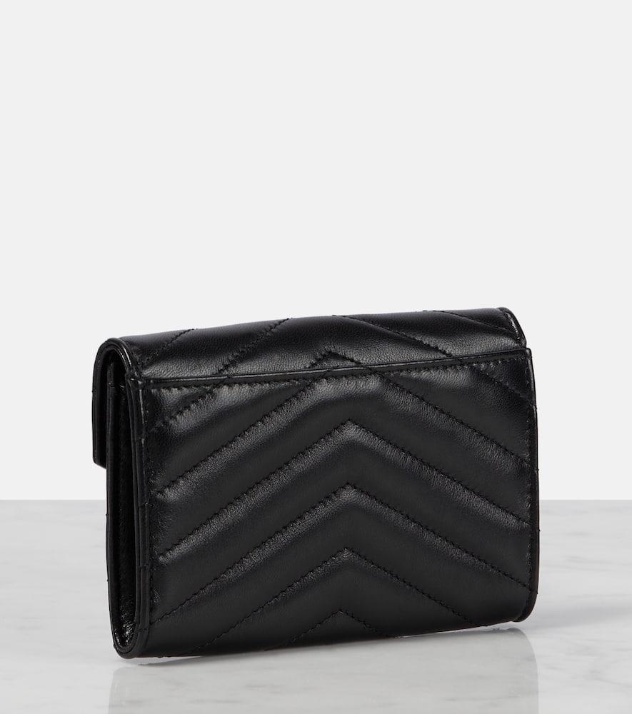 SAINT LAURENT Cassandre Small Leather Wallet In Black Product Image