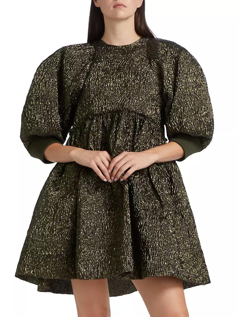 Metallic Cloqué Smock Minidress Product Image