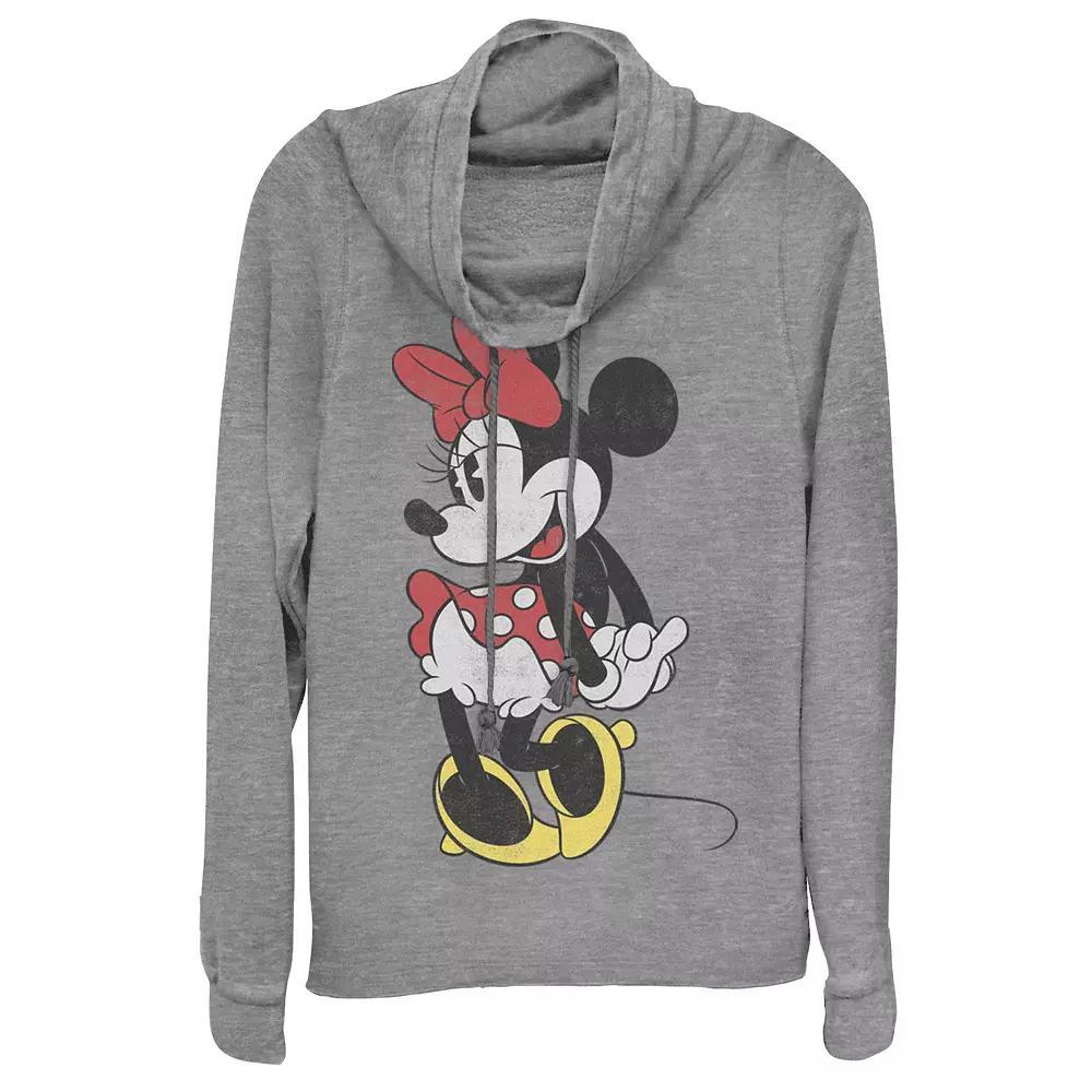 Disney's Minnie Mouse Juniors' Cowlneck Graphic Lightweight Long Sleeve, Girl's,  Product Image