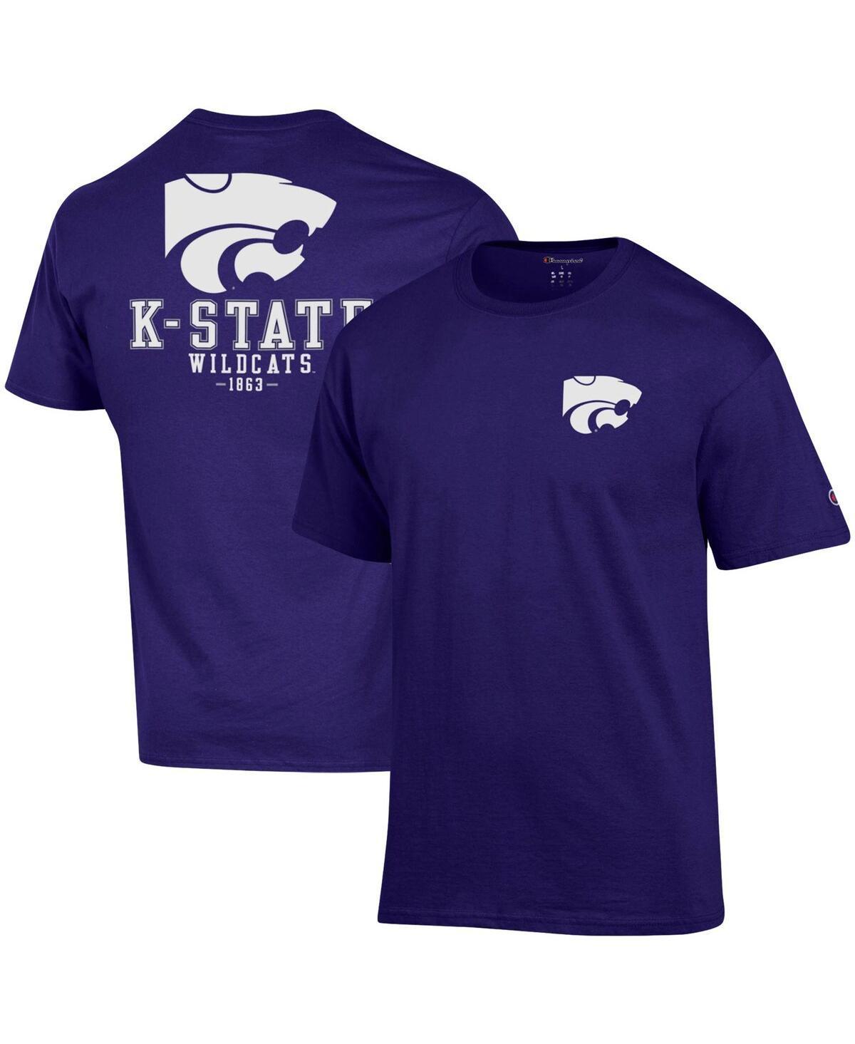 Mens Champion Purple Kansas State Wildcats Stack 2-Hit T-shirt Product Image