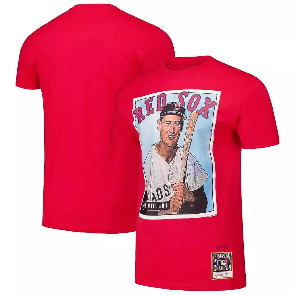 Men's Mitchell & Ness Ted Williams Red Boston Red Sox Cooperstown Collection Collectors Connection T-Shirt, Size: XL Product Image