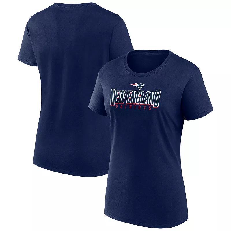 Women's Fanatics Branded Navy New England Patriots Plus Size Mother's Day #1 Mom V-Neck T-Shirt, Size: 3XL, Blue Product Image