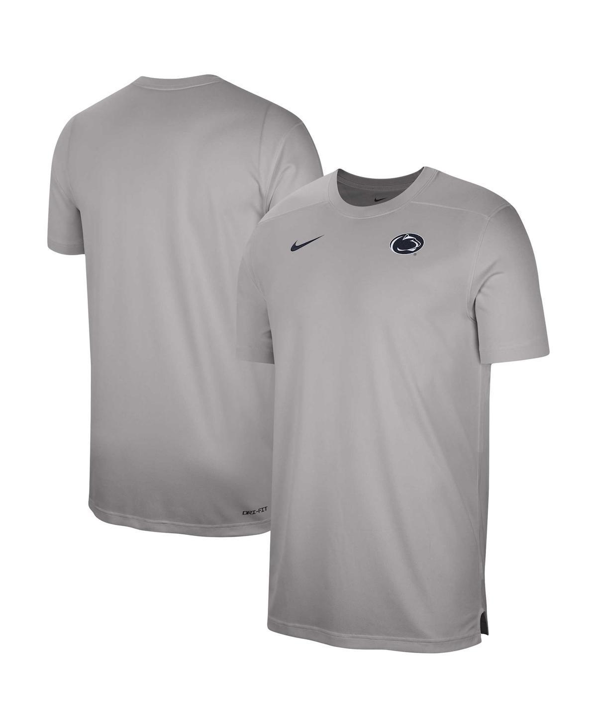 Mens Nike Heather Gray Penn State Nittany Lions Sideline Coaches Performance Top Product Image