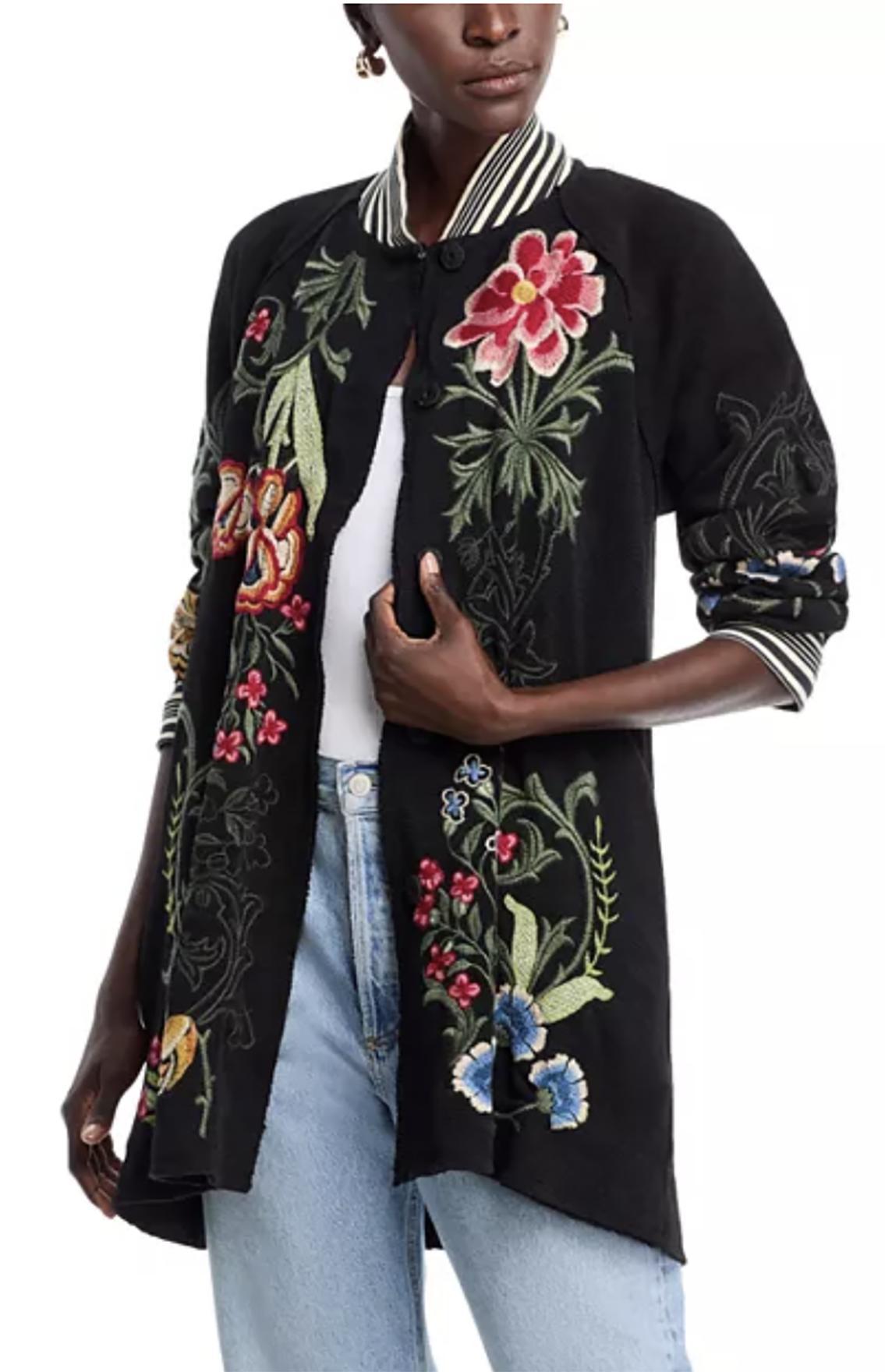 JOHNNY WAS Long Velvet Bomber Jacket-SALE Product Image