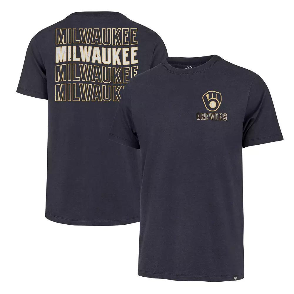 Men's '47 Navy Milwaukee Brewers Hang Back Franklin T-Shirt,  Product Image
