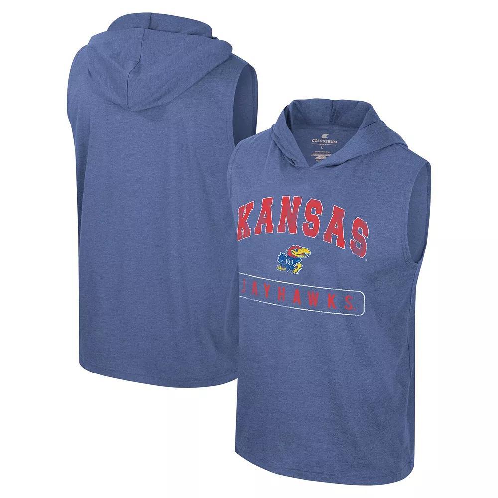 Men's Colosseum Royal Kansas Jayhawks Varsity Sleeveless Hoodie Tank Top, Size: Large, Blue Product Image