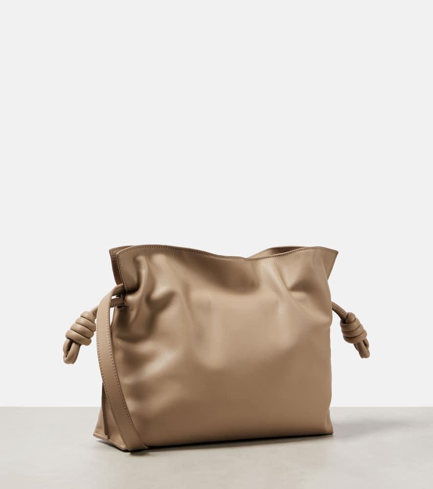 LOEWE Flamenco Medium Leather Clutch In Neutral Product Image