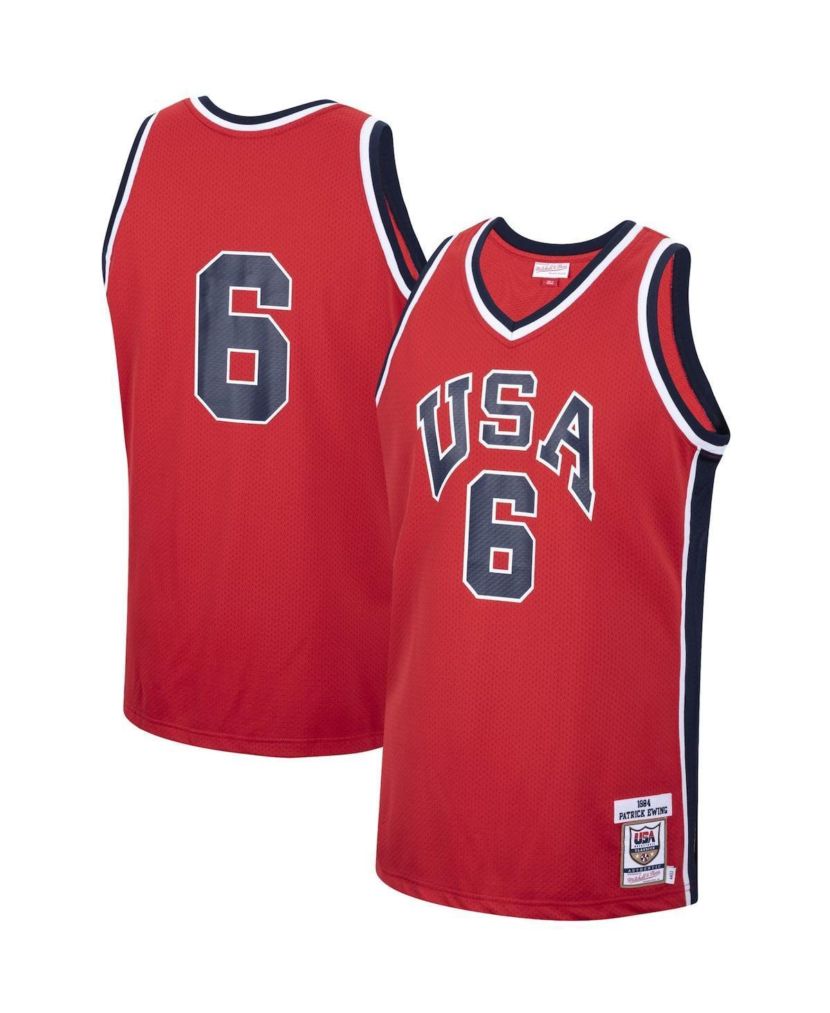 Mens Mitchell & Ness Patrick Ewing Red USA Basketball Authentic 1984 Jersey Product Image