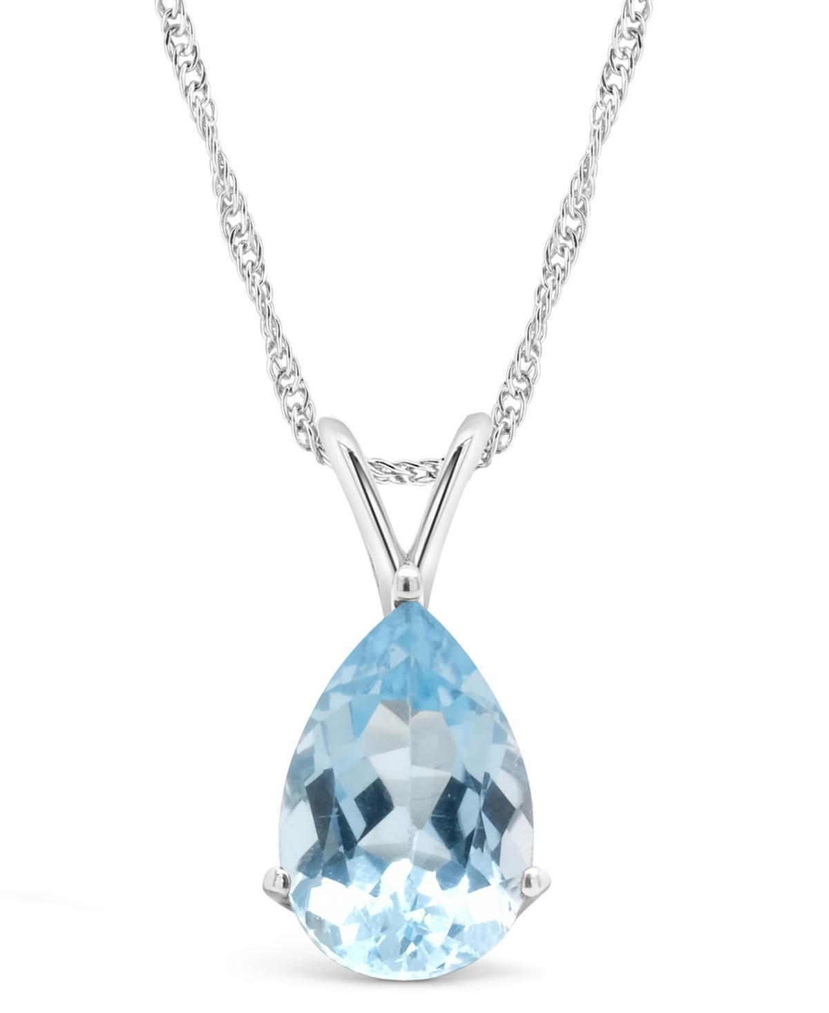 Alyson Layne 14k Gold Pear Cut Sky Blue Topaz Pendant Necklace, Womens Product Image