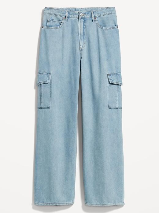 Extra High-Waisted Sky-Hi Wide-Leg Cargo Jeans Product Image