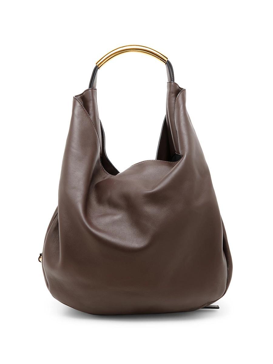 Womens Handle Me Leather Hobo Bag Product Image