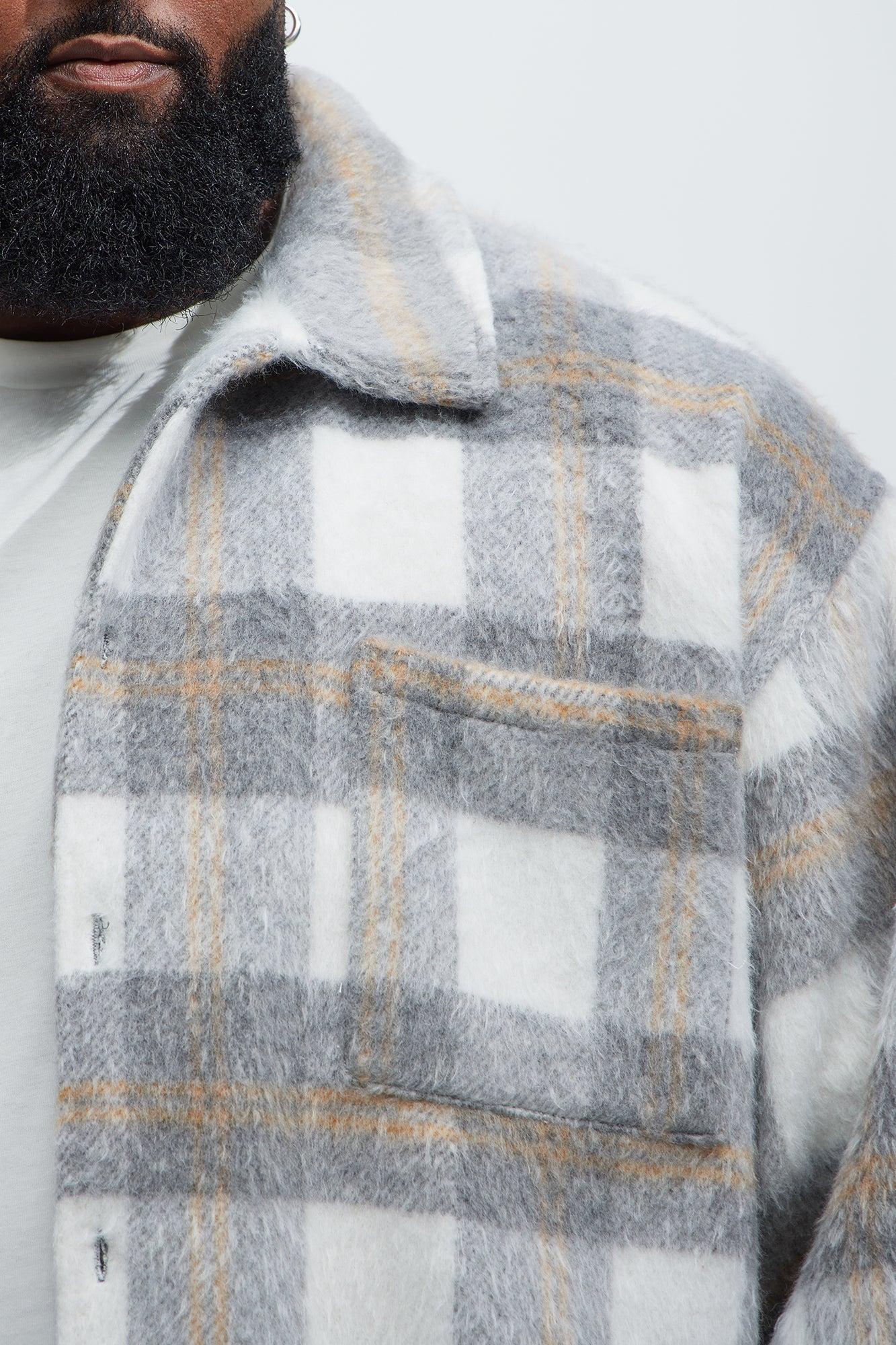 Move Up Plaid Shacket - Grey/combo Product Image