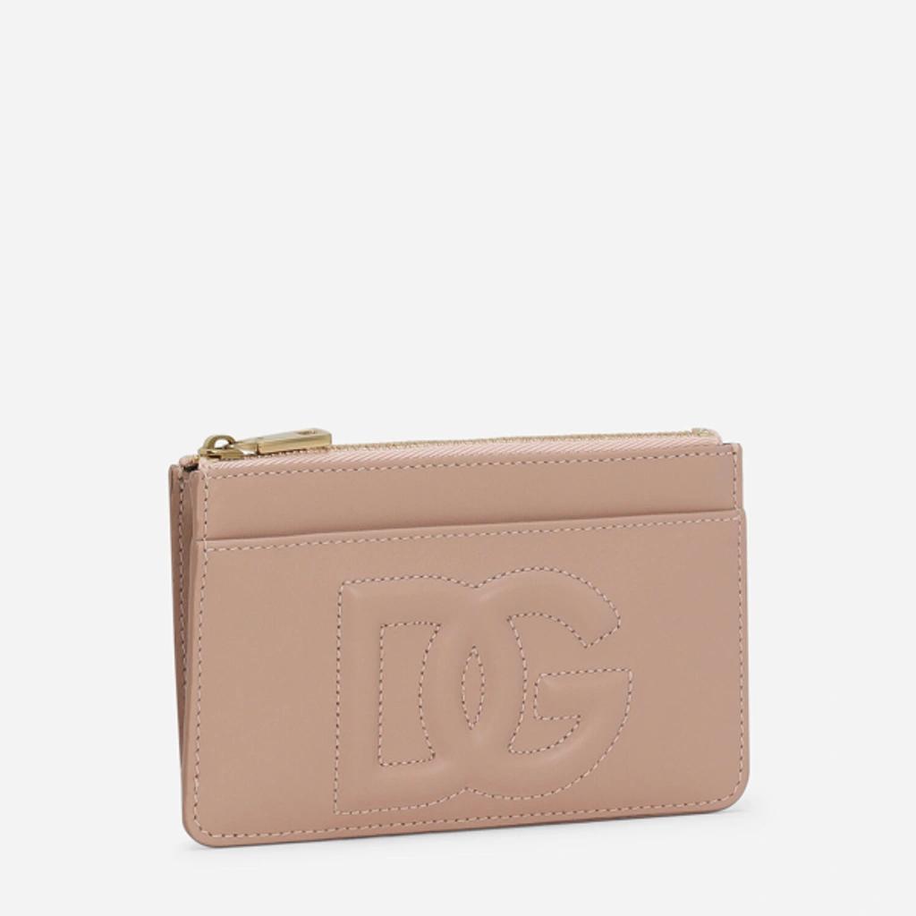 DOLCE & GABBANA Medium Dg Logo Card Holder In Pale Pink Product Image