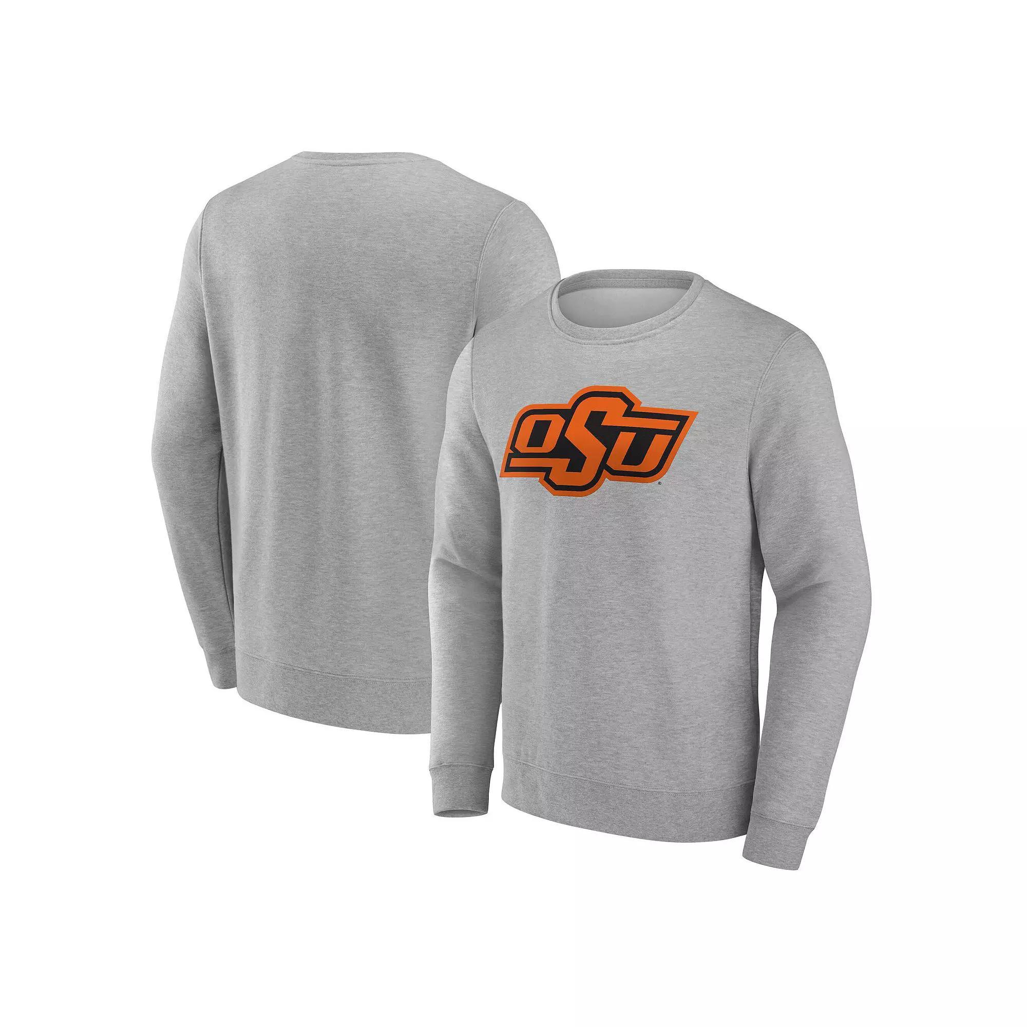 Men's Fanatics Gray Oklahoma State Cowboys Evergreen Fleece Pullover Sweatshirt,  Product Image