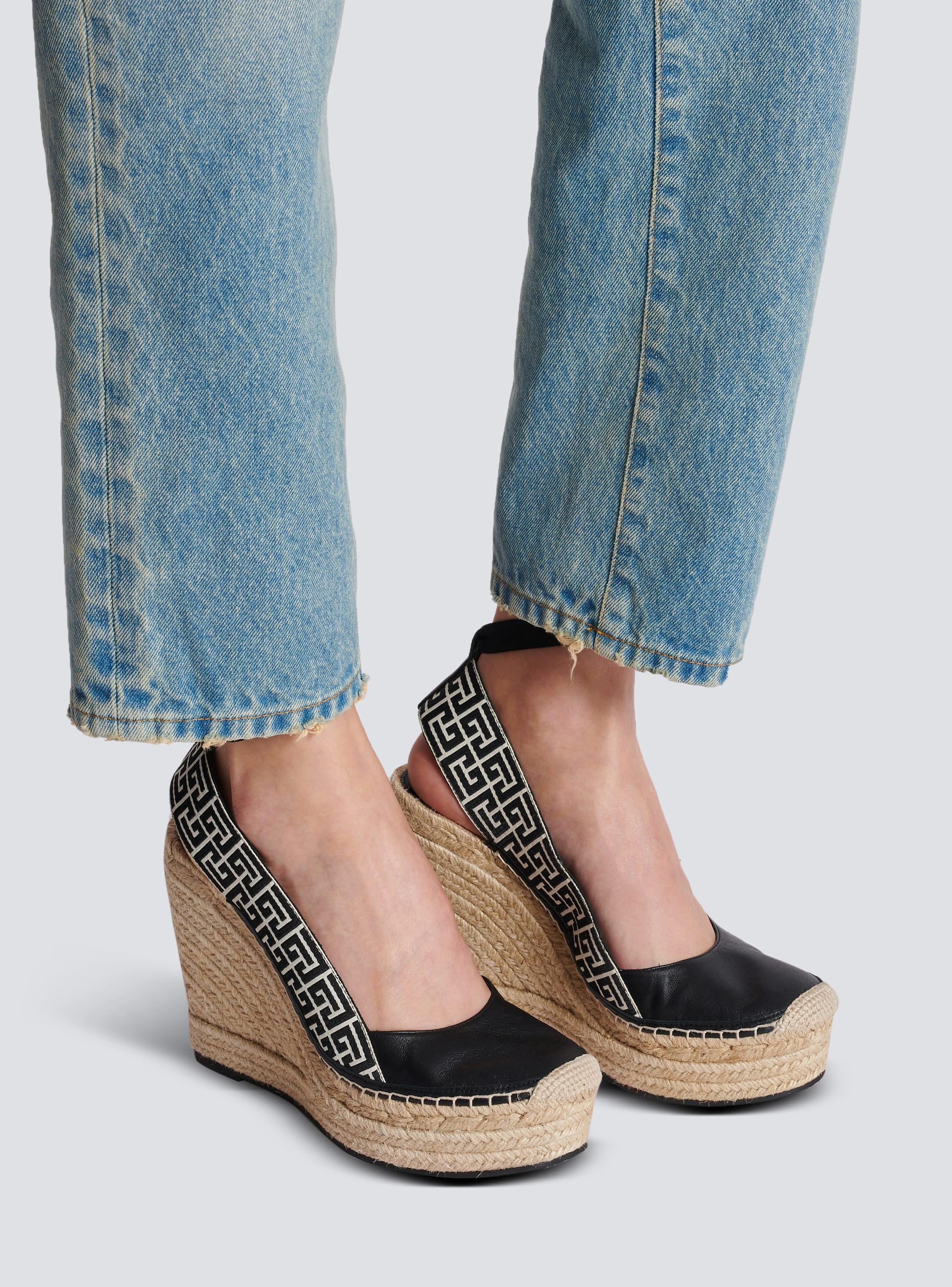 Alex monogram jacquard and leather espadrilles Product Image