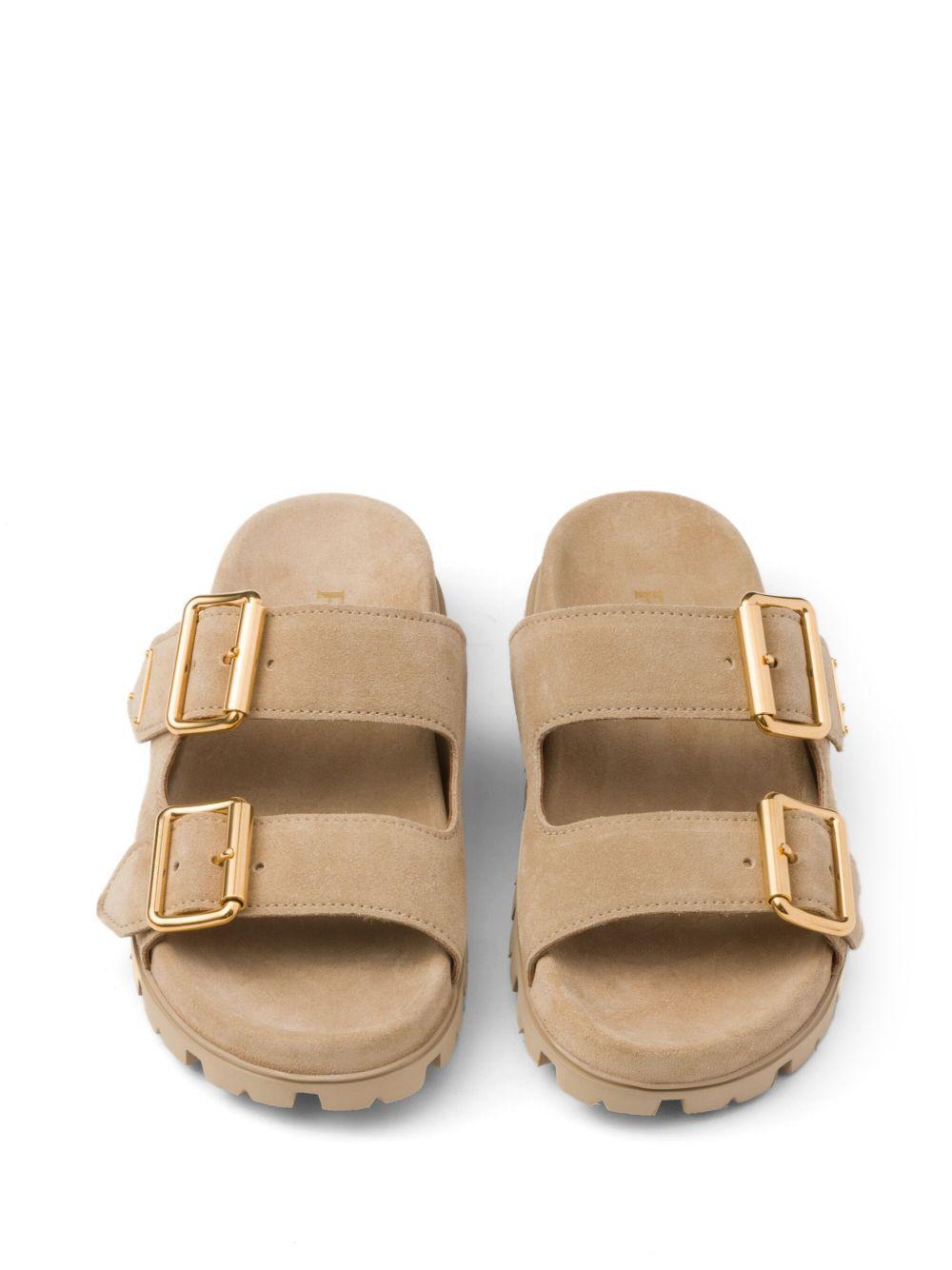 triangle-logo suede slides Product Image