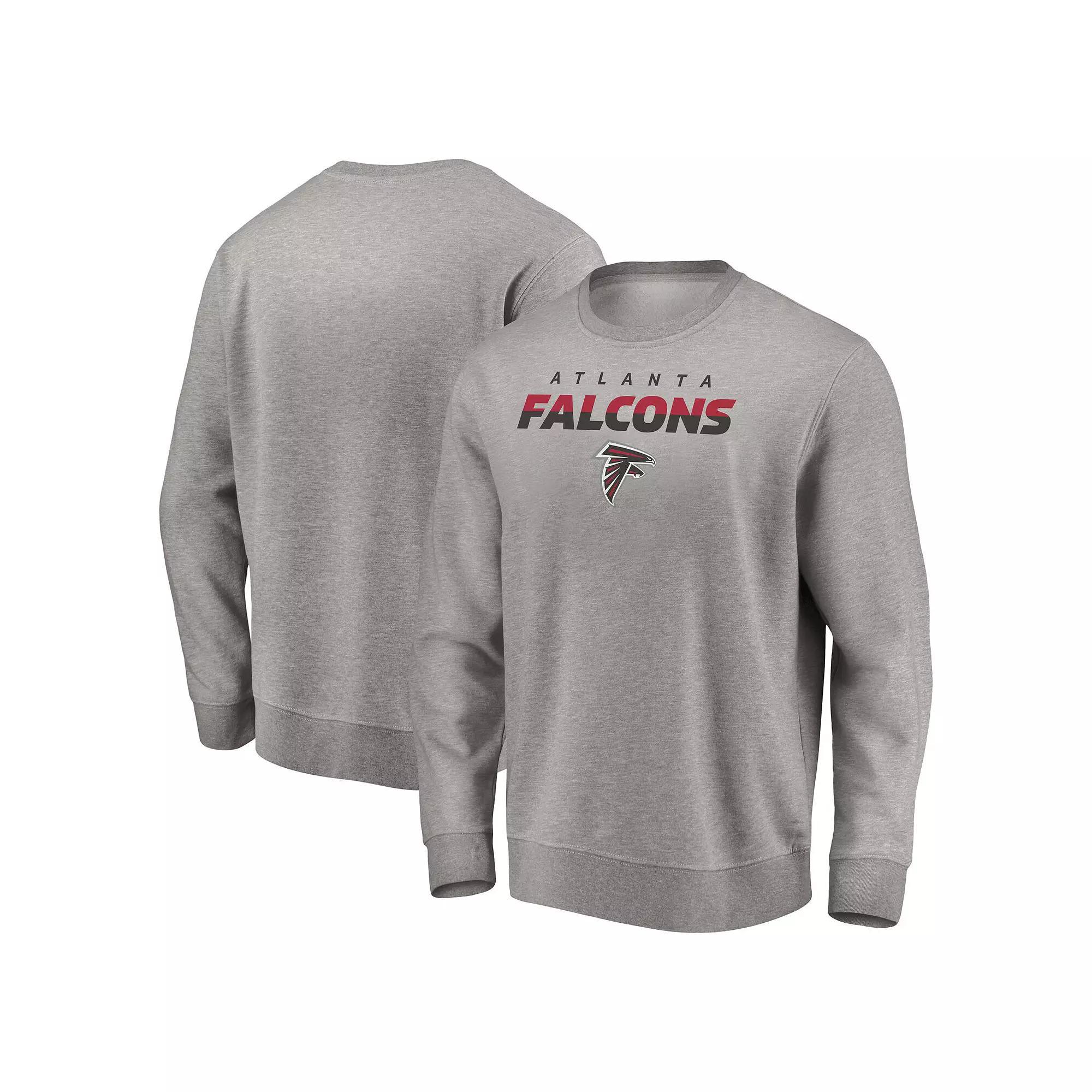 Men's Fanatics Branded Heathered Gray Atlanta Falcons Block Party Pullover Sweatshirt, Size: Small, Grey Product Image