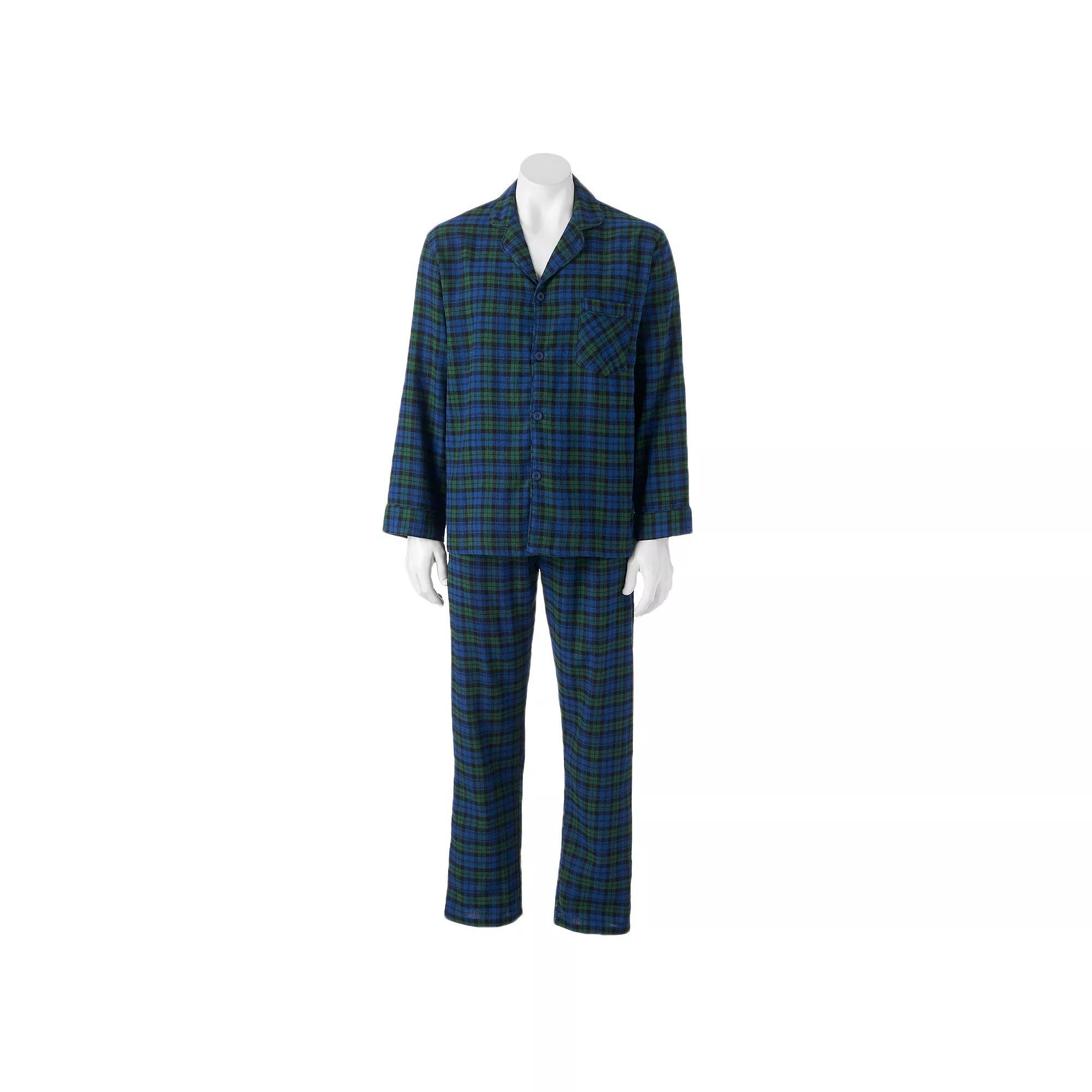 Men's Hanes Ultimate® Plaid Flannel Pajama Set,  Product Image
